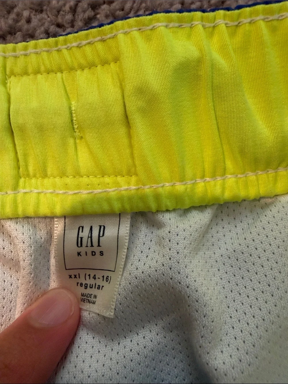 GAP Kids Neon Yellow Swim Shorts with White Liner